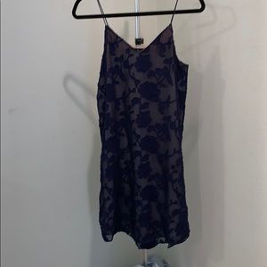 Short lace navy dress